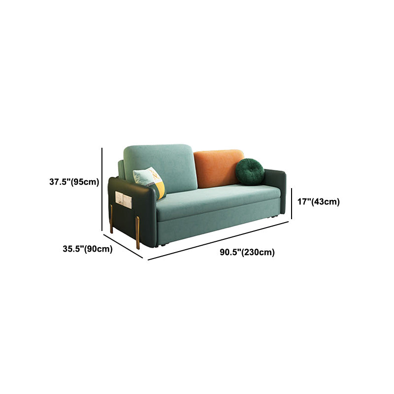 Contemporary Square Arm Convertible Slipcovered Bed Sofa Couch Clearhalo 'furn' 'furn_sofas' 'Furniture' 'Living Room Furniture' 'Sofa' 'sofas' 5090752