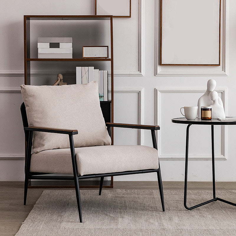 Arms Included Chair25.5" L x30.3" W x 31.4" H Chair for Living Room Off-White Clearhalo 'Accent Chairs' 'accent_chairs' 'Chairs & Seating' 'furn' 'furn_accent_chairs' 'Furniture' 'Living Room Furniture' 5090936