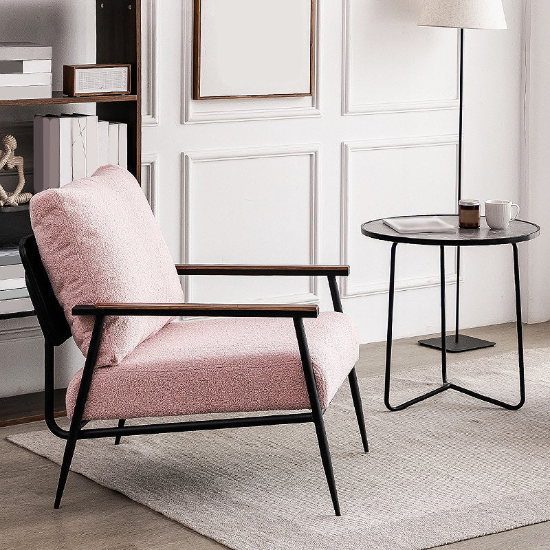 Arms Included Chair25.5" L x30.3" W x 31.4" H Chair for Living Room Pink Clearhalo 'Accent Chairs' 'accent_chairs' 'Chairs & Seating' 'furn' 'furn_accent_chairs' 'Furniture' 'Living Room Furniture' 5090938