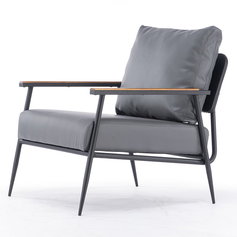 Arms Included Chair25.5" L x30.3" W x 31.4" H Chair for Living Room Grey Clearhalo 'Accent Chairs' 'accent_chairs' 'Chairs & Seating' 'furn' 'furn_accent_chairs' 'Furniture' 'Living Room Furniture' 5090939