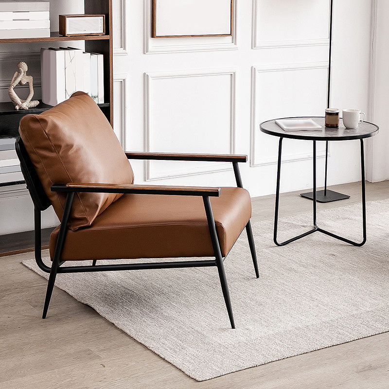 Arms Included Chair25.5" L x30.3" W x 31.4" H Chair for Living Room Brown Clearhalo 'Accent Chairs' 'accent_chairs' 'Chairs & Seating' 'furn' 'furn_accent_chairs' 'Furniture' 'Living Room Furniture' 5090941