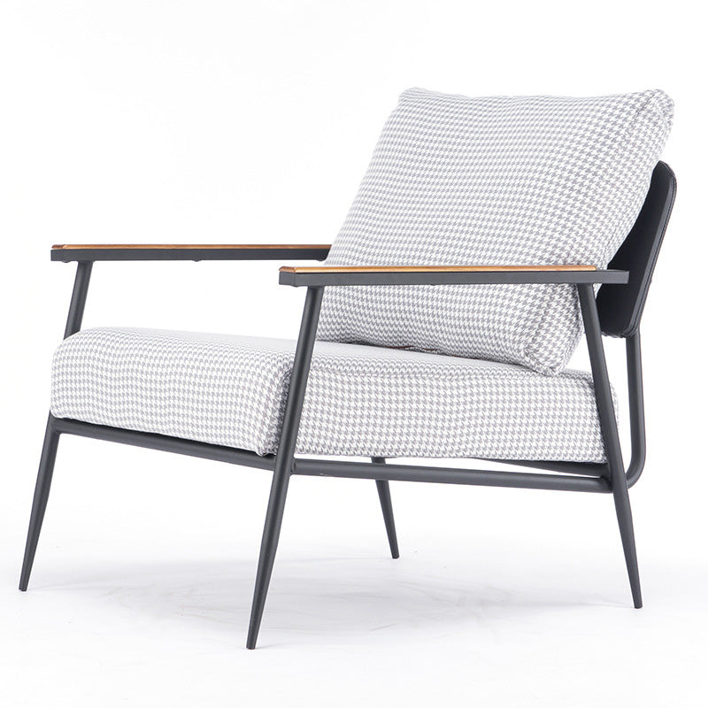 Arms Included Chair25.5" L x30.3" W x 31.4" H Chair for Living Room Houndstooth pattern Clearhalo 'Accent Chairs' 'accent_chairs' 'Chairs & Seating' 'furn' 'furn_accent_chairs' 'Furniture' 'Living Room Furniture' 5090950