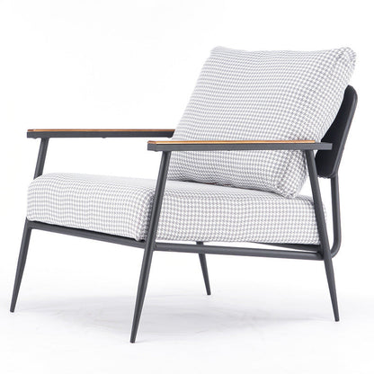 Arms Included Chair25.5" L x30.3" W x 31.4" H Chair for Living Room Houndstooth pattern Clearhalo 'Accent Chairs' 'accent_chairs' 'Chairs & Seating' 'furn' 'furn_accent_chairs' 'Furniture' 'Living Room Furniture' 5090950