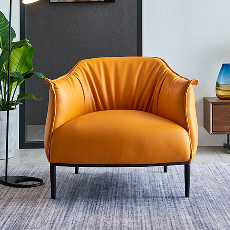 33.86"L x 33.06"W x 30.71"H Modern Tight Back Flared Arms Barrel Chair Orange Clearhalo 'Accent Chairs' 'accent_chairs' 'Chairs & Seating' 'furn' 'furn_accent_chairs' 'Furniture' 'Living Room Furniture' 5090974