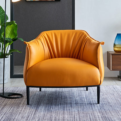 33.86"L x 33.06"W x 30.71"H Modern Tight Back Flared Arms Barrel Chair Orange Clearhalo 'Accent Chairs' 'accent_chairs' 'Chairs & Seating' 'furn' 'furn_accent_chairs' 'Furniture' 'Living Room Furniture' 5090974
