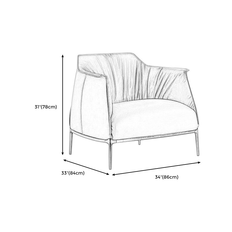 33.86"L x 33.06"W x 30.71"H Modern Tight Back Flared Arms Barrel Chair Clearhalo 'Accent Chairs' 'accent_chairs' 'Chairs & Seating' 'furn' 'furn_accent_chairs' 'Furniture' 'Living Room Furniture' 5090987