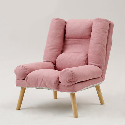 29.52"Wide Cotton Blend Arm Chair with Basic Four Legs Pillow Back Armchair Pink Without Ottoman Clearhalo 'Accent Chairs' 'accent_chairs' 'Chairs & Seating' 'furn' 'furn_accent_chairs' 'Furniture' 'Living Room Furniture' 5091098
