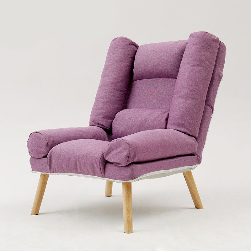 29.52"Wide Cotton Blend Arm Chair with Basic Four Legs Pillow Back Armchair Purple Without Ottoman Clearhalo 'Accent Chairs' 'accent_chairs' 'Chairs & Seating' 'furn' 'furn_accent_chairs' 'Furniture' 'Living Room Furniture' 5091100