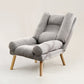 29.52"Wide Cotton Blend Arm Chair with Basic Four Legs Pillow Back Armchair Grey Without Ottoman Clearhalo 'Accent Chairs' 'accent_chairs' 'Chairs & Seating' 'furn' 'furn_accent_chairs' 'Furniture' 'Living Room Furniture' 5091107