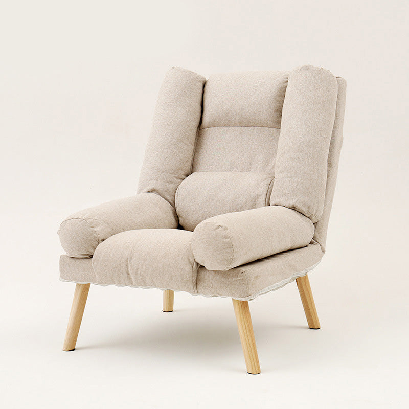 29.52"Wide Cotton Blend Arm Chair with Basic Four Legs Pillow Back Armchair Khaki Without Ottoman Clearhalo 'Accent Chairs' 'accent_chairs' 'Chairs & Seating' 'furn' 'furn_accent_chairs' 'Furniture' 'Living Room Furniture' 5091108