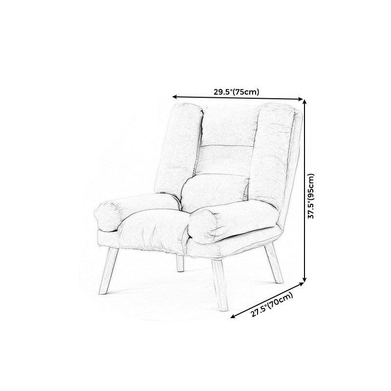 29.52"Wide Cotton Blend Arm Chair with Basic Four Legs Pillow Back Armchair Clearhalo 'Accent Chairs' 'accent_chairs' 'Chairs & Seating' 'furn' 'furn_accent_chairs' 'Furniture' 'Living Room Furniture' 5091114