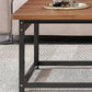 Modern Style Cocktail Table Artificial Wood Tabletop Iron Rectangular Coffee Table