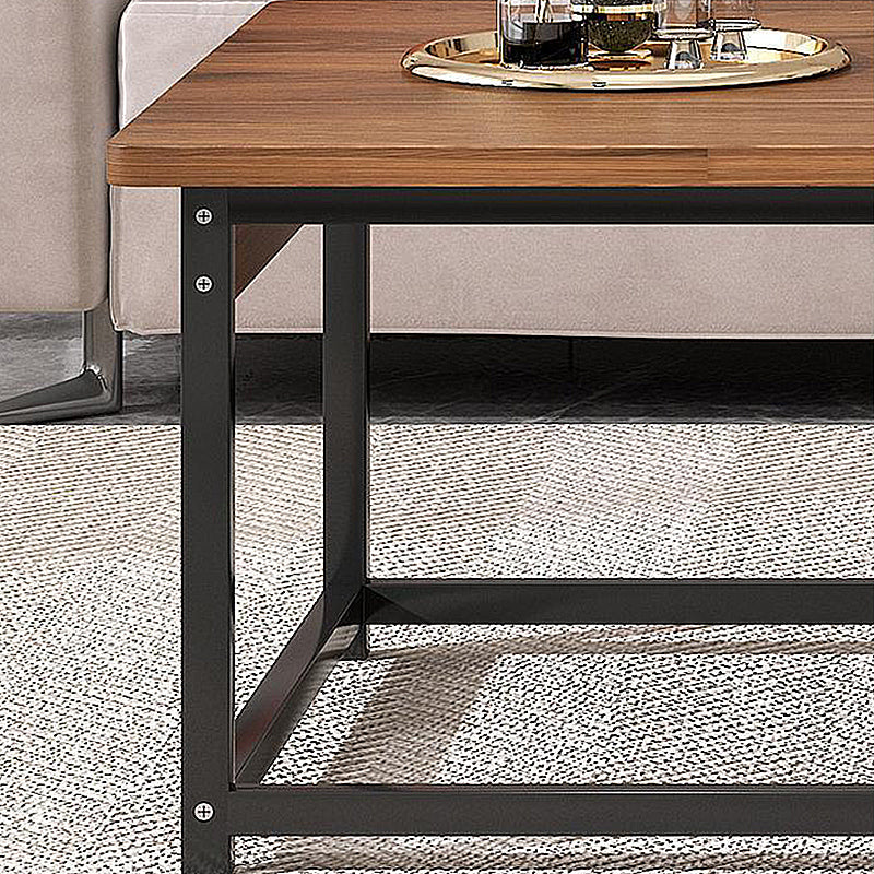 Modern Style Cocktail Table Artificial Wood Tabletop Iron Rectangular Coffee Table