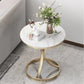 21.6"H Single Leg Metal Base Solid Color Slate Round Coffee Table