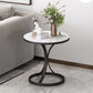 21.6"H Single Leg Metal Base Solid Color Slate Round Coffee Table