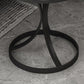 21.6"H Single Leg Metal Base Solid Color Slate Round Coffee Table
