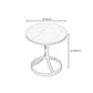 21.6"H Single Leg Metal Base Solid Color Slate Round Coffee Table