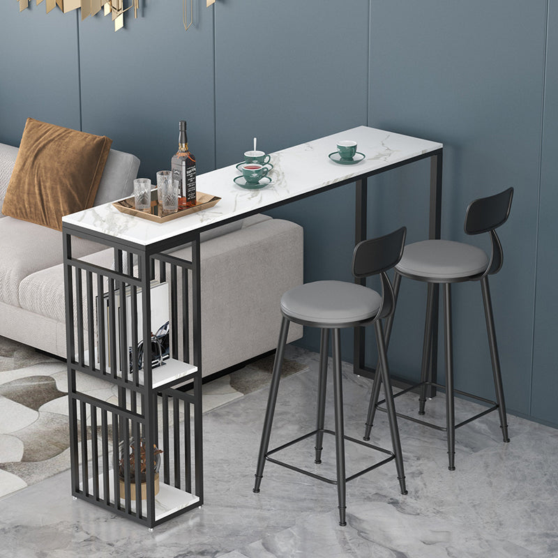 Table du compteur de hauteur de hauteur de barre d'intérieur Rectangle moderne Table de pub en marbre