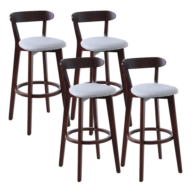 Scandinavische matte afwerking Leer Barstool Rubberwood Home Stool
