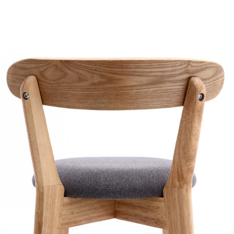 Scandinave Matte Finish Leather Barstool Rubberwood Tabouret