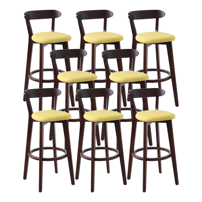 Scandinavische matte afwerking Leer Barstool Rubberwood Home Stool