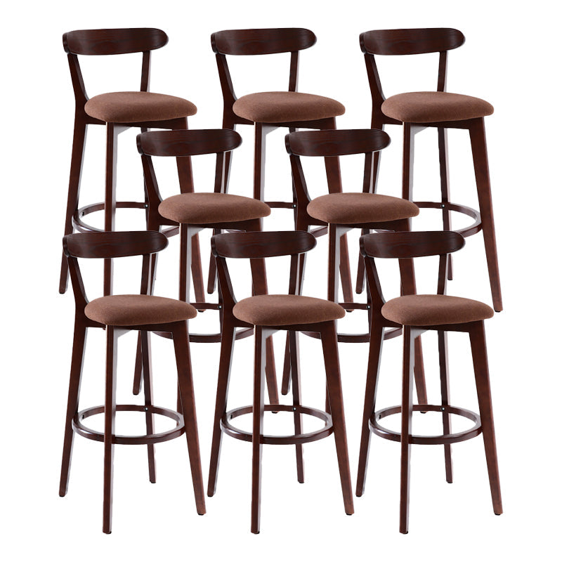 Scandinavische matte afwerking Leer Barstool Rubberwood Home Stool