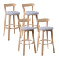 Skandinavian Matt Finish Leder Barhocker Rubberwood Home Stool