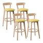 Skandinavian Matt Finish Leder Barhocker Rubberwood Home Stool
