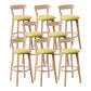Skandinavian Matt Finish Leder Barhocker Rubberwood Home Stool