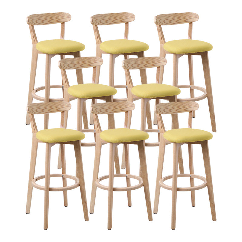 Skandinavian Matt Finish Leder Barhocker Rubberwood Home Stool
