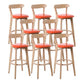 Skandinavian Matt Finish Leder Barhocker Rubberwood Home Stool