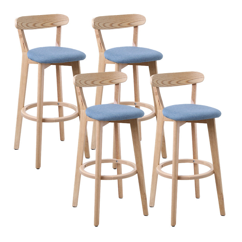 Skandinavian Matt Finish Leder Barhocker Rubberwood Home Stool