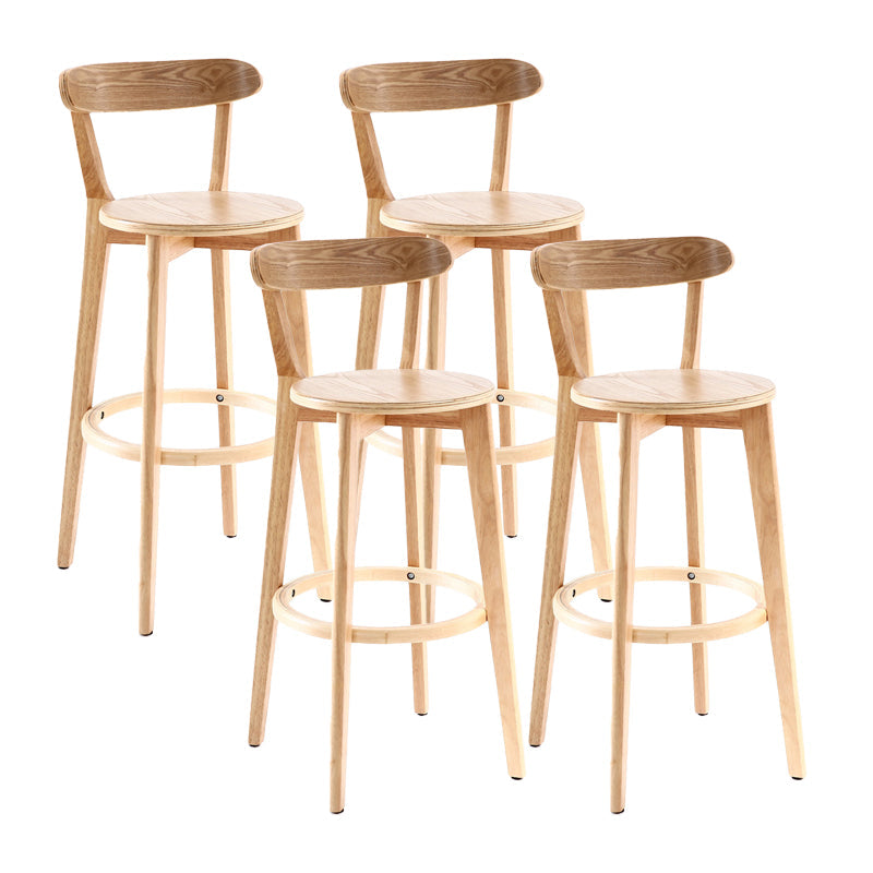 Skandinavian Matt Finish Leder Barhocker Rubberwood Home Stool