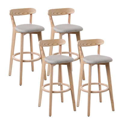 Skandinavian Matt Finish Leder Barhocker Rubberwood Home Stool