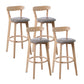 Skandinavian Matt Finish Leder Barhocker Rubberwood Home Stool