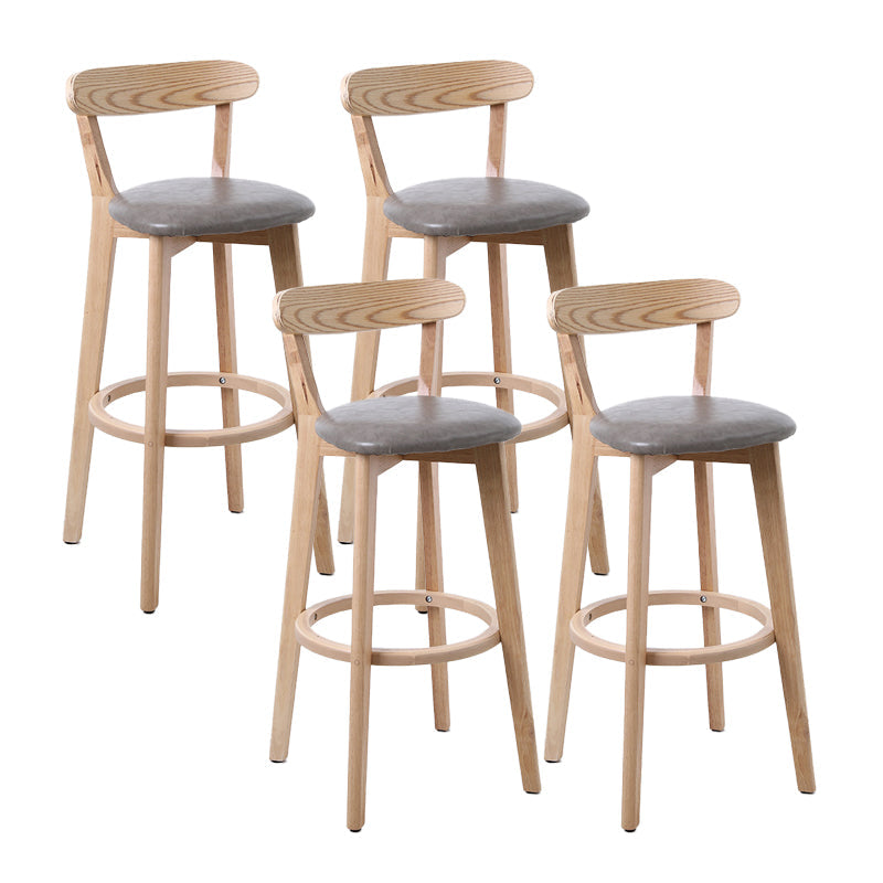 Skandinavian Matt Finish Leder Barhocker Rubberwood Home Stool