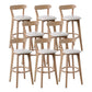 Scandinavian Matte Finish Leather Barstool Rubberwood Home Stool