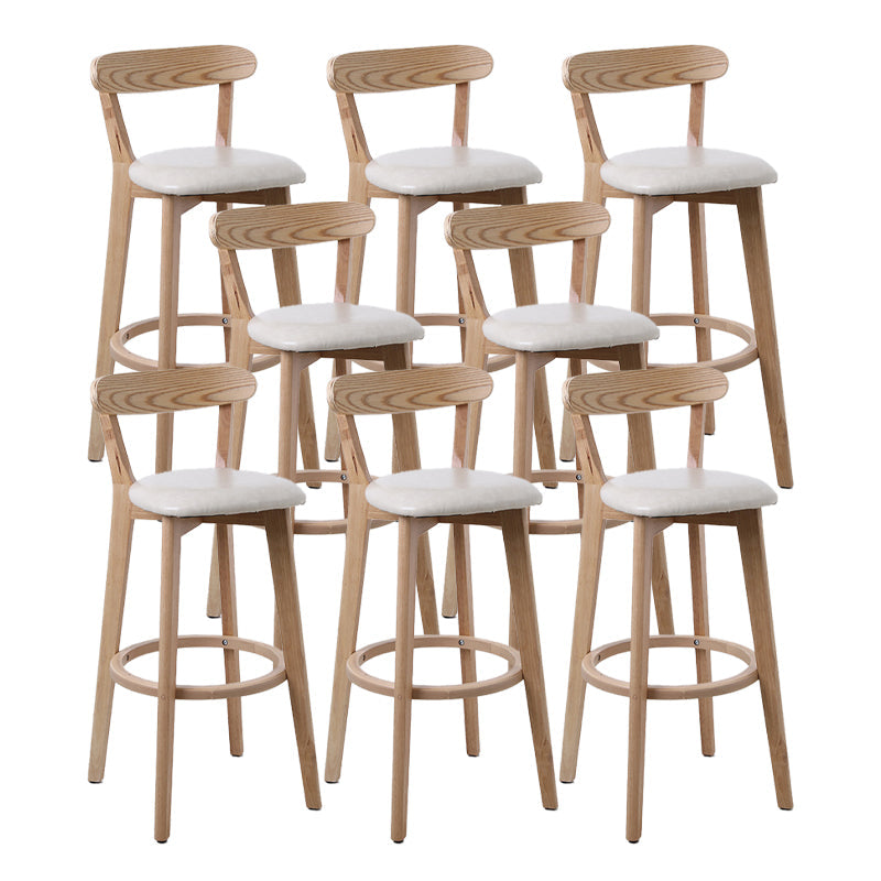 Skandinavian Matt Finish Leder Barhocker Rubberwood Home Stool