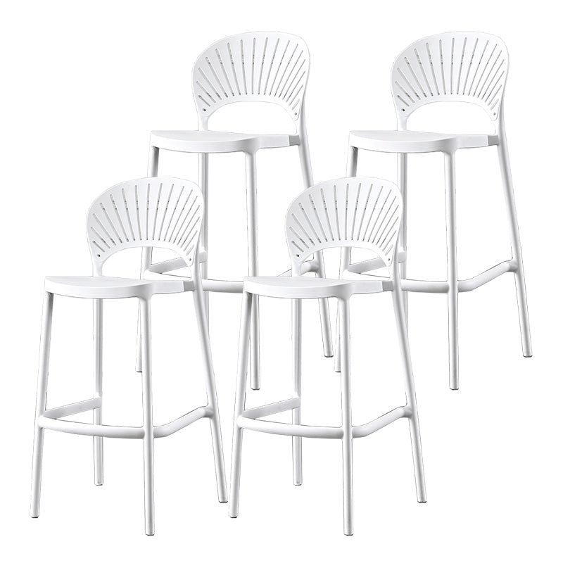 Casa escandinava Heces de espalda baja Matte Barstool de plástico