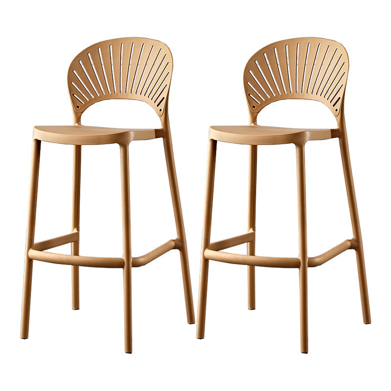 Casa escandinava Heces de espalda baja Matte Barstool de plástico