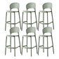 Casa escandinava Heces de espalda baja Matte Barstool de plástico