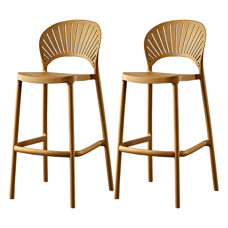 Casa escandinava Heces de espalda baja Matte Barstool de plástico