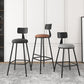 Industrial Armless Backrest Counter Stool Iron Dining Room Bar Stool with Seat and Pedal