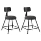 Industrial Armless Backrest Counter Stool Iron Dining Room Bar Stool with Seat and Pedal