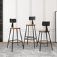 Industrial Armless Backrest Counter Stool Iron Dining Room Bar Stool with Seat and Pedal