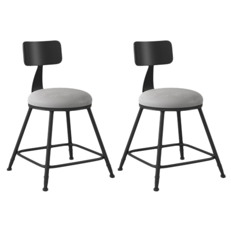 Industrial Armless Backrest Counter Stool Iron Dining Room Bar Stool with Seat and Pedal