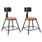 Industrial Armless Backrest Counter Stool Iron Dining Room Bar Stool with Seat and Pedal