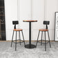 Industrial Armless Backrest Counter Stool Iron Dining Room Bar Stool with Seat and Pedal