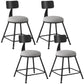 Industrial Armless Backrest Counter Stool Iron Dining Room Bar Stool with Seat and Pedal