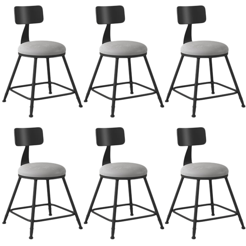 Industrial Armless Backrest Counter Stool Iron Dining Room Bar Stool with Seat and Pedal